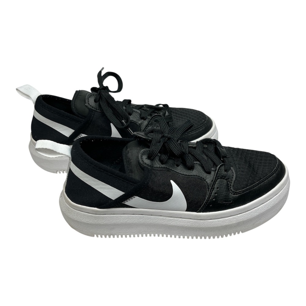 Nike Excellent Pre-Owned Court Vision Alta Women 6 Black White Platform Sneaker